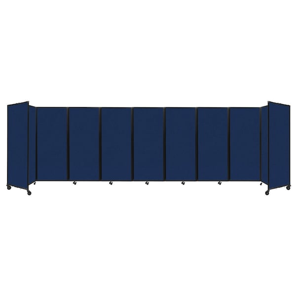 Versare Room Divider 360 Folding Portable Partition 25' x 6'10" Navy Blue Fabric 1182903 - main